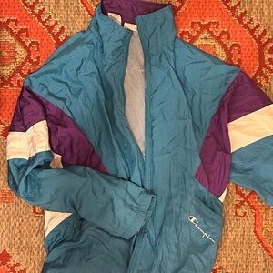 Champion Teal and Purple Windbreaker